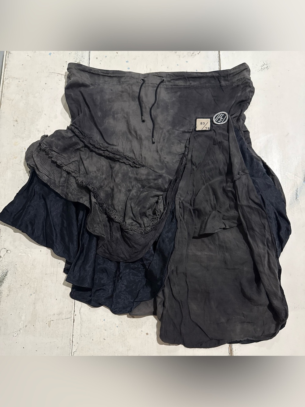 Diesel Vintage Tie-Up Black Wash Women’s Skirt - Medium